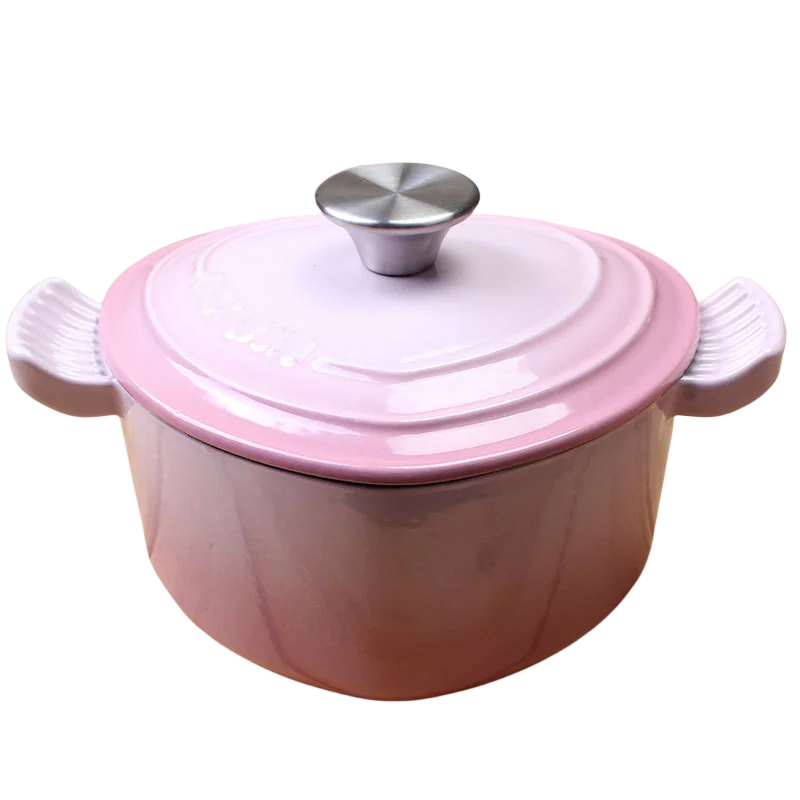 Pink Saucepan Enamel Pot Non-Stick Pot Heart-shaped Cookware Cast Iron Pot Kitchen Accessories Cooking Tools