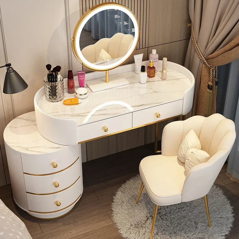 Vanity Table Women Luxury European Big Stool Study Dressing Table Organizer Home Furniture