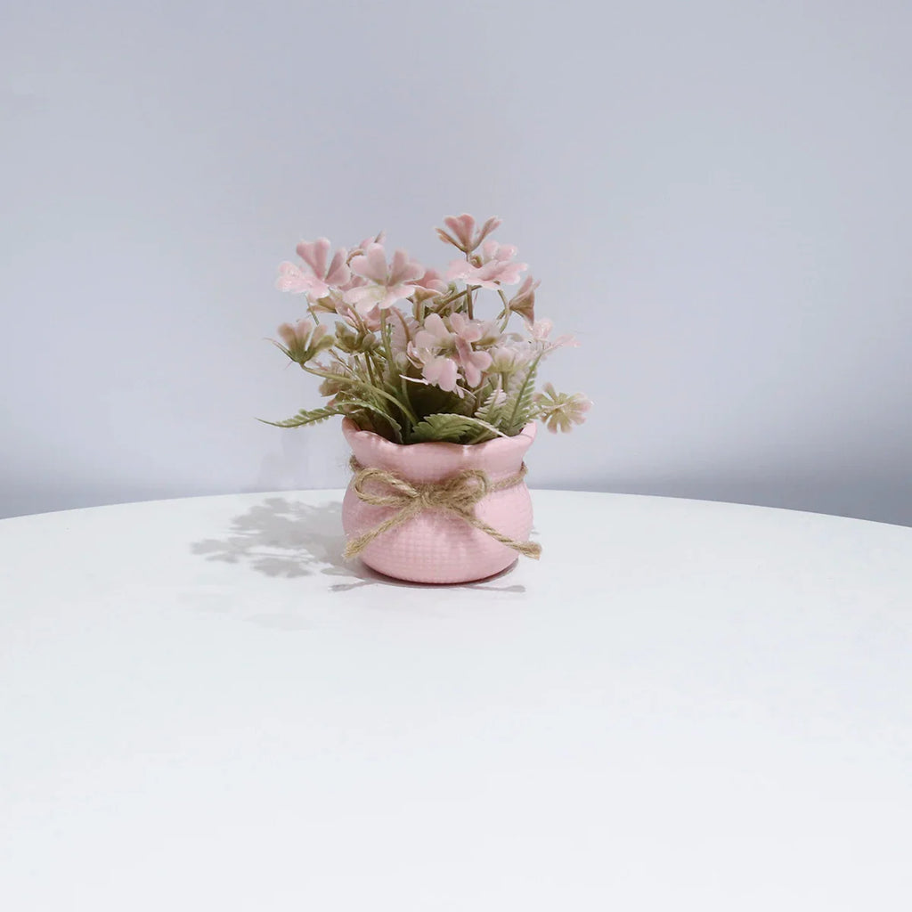 Mini Artificial Pink Series Flower Potted Plants, Home Decor Simulation Plants