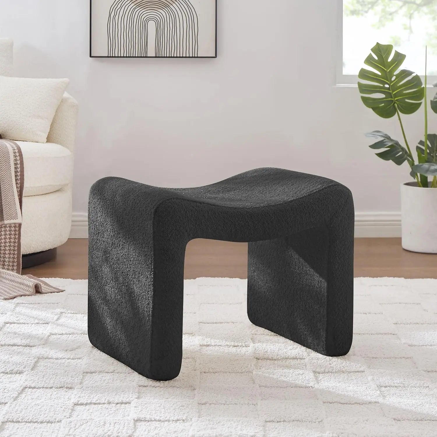Luxury Small Footstool Ottoman, Multi-Functional Modern Foot Stool, Sofa Footrest Extra Seating for Living Room, Entryway, Hallways