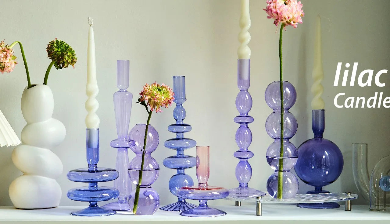 Taper Candle Holders Glass Candlesticks for Home Decoration Glass Vase