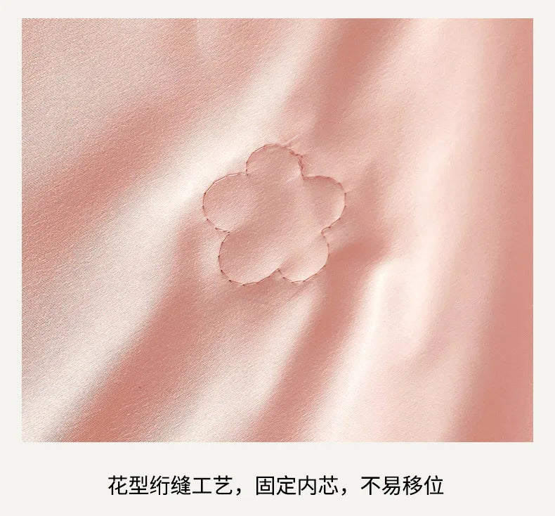 Super Soft Washed Cotton Three-Dimensional Flower Embroidered Summer Quilt Four-Piece Set