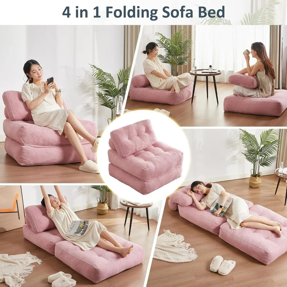 Folding Chair Bed, Futon Sofa Bed, Convertible Sofa Bed, Small Space Sofa