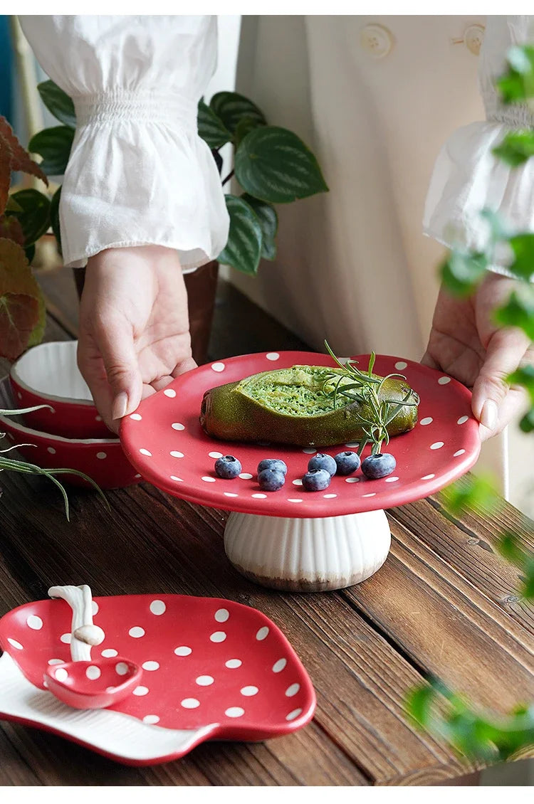 Cute Creative Ceramic Mushroom Shape Kitchenware