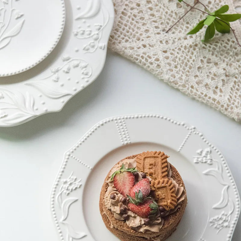 Lace Bell Orchid Series Ceramic Plate