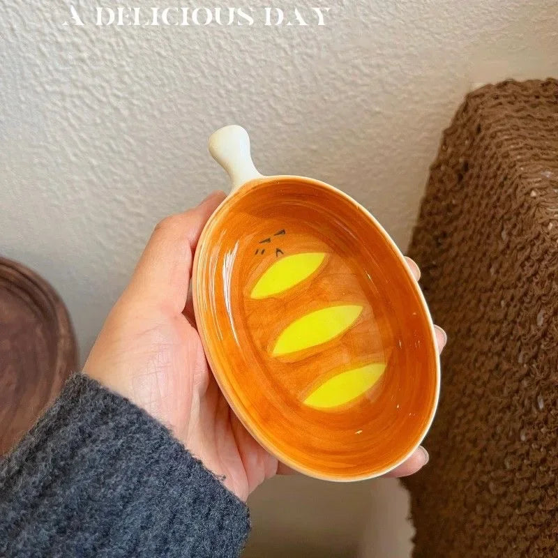 Croissant Plate Ceramic Seasoning Disc Creative Dipping Sauce Plate Cute Dessert Plate and Irregular-shaped Butterfly