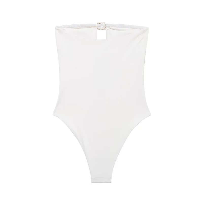 Sexy Tight Bodysuit Women off Shoulder Sleeveless Bodysuits