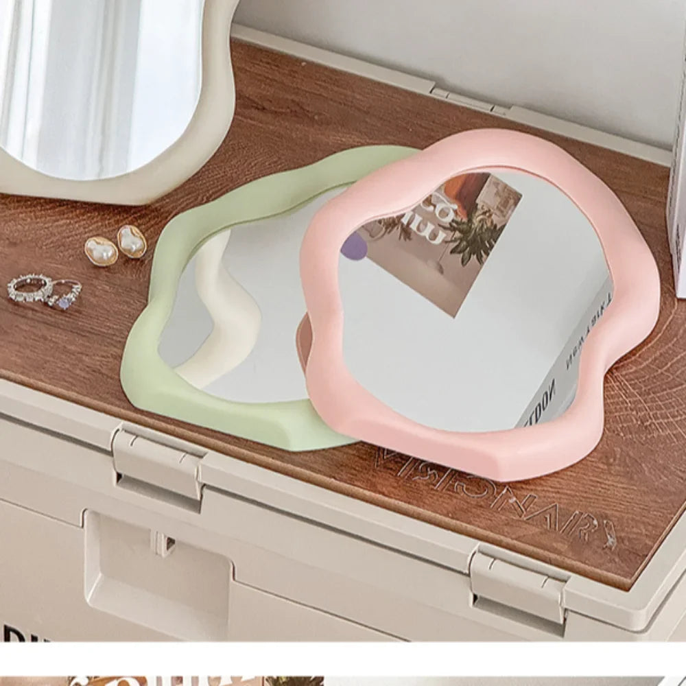 Decorative Irregular Simple Standing Dresser Mirror Cloud Shaped French Wall Mirror