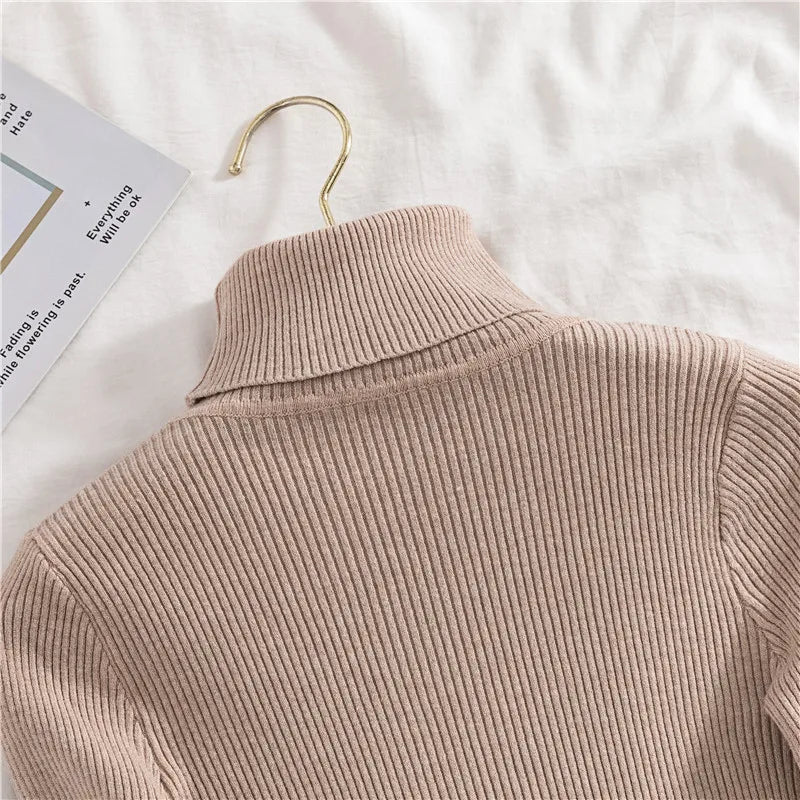 Women Fall Turtleneck Sweater Knitted Soft Pullovers Cashmere Jumpers Basic Soft Sweaters For Women Autumn Winter