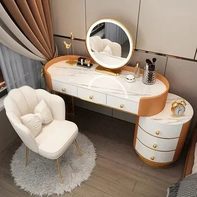 Vanity Table Women Luxury European Big Stool Study Dressing Table Organizer Home Furniture