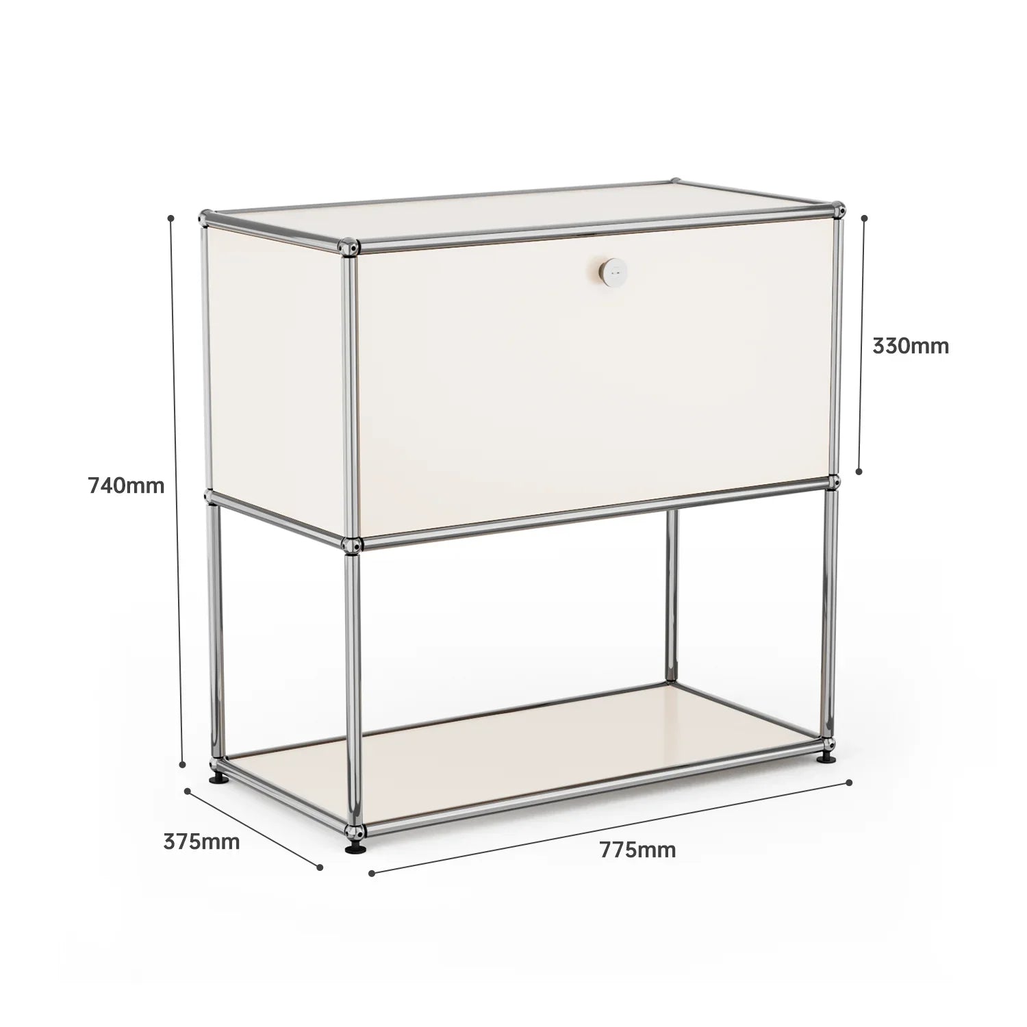 Modular Combination Storage Cabinet Middle Multi-function Haller Stainless Steel Structure with Door Furniture