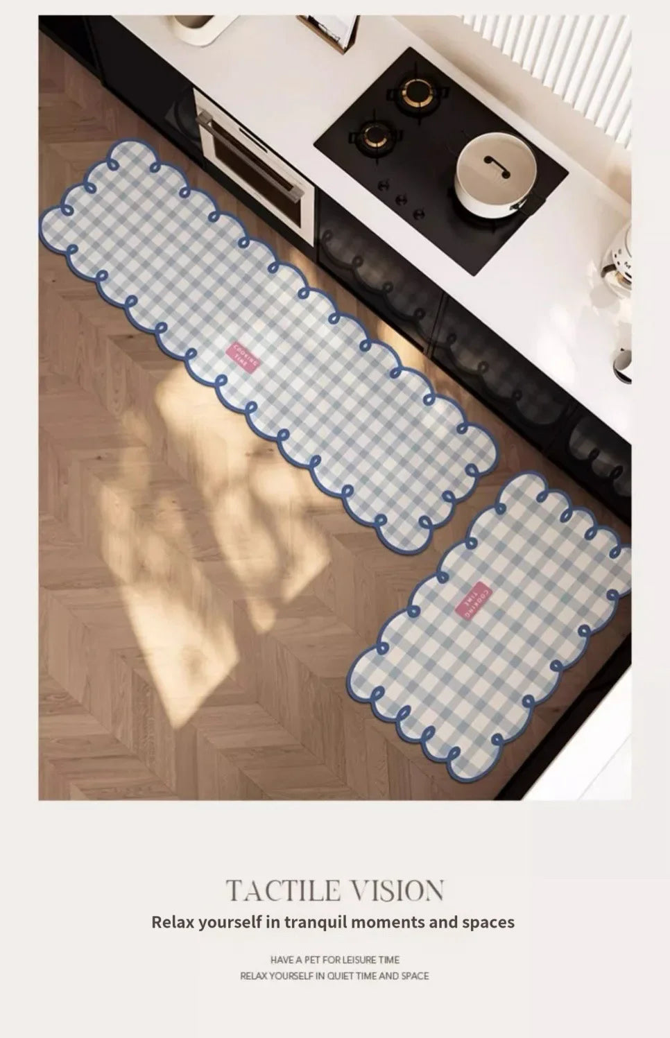 Simple Checkerboard Kitchen Special Dialgae Mud Absorbent Anti-Fouling Anti-Slip, Dirt-Resistant Carpet Home Decor