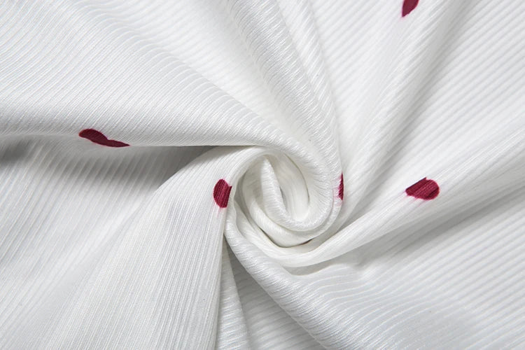 Comfortable Heart Print 2 Piece Set Women Square Collar Sleeveless Crop Tops+Stretch Shorts Sweet Fashion Outfits