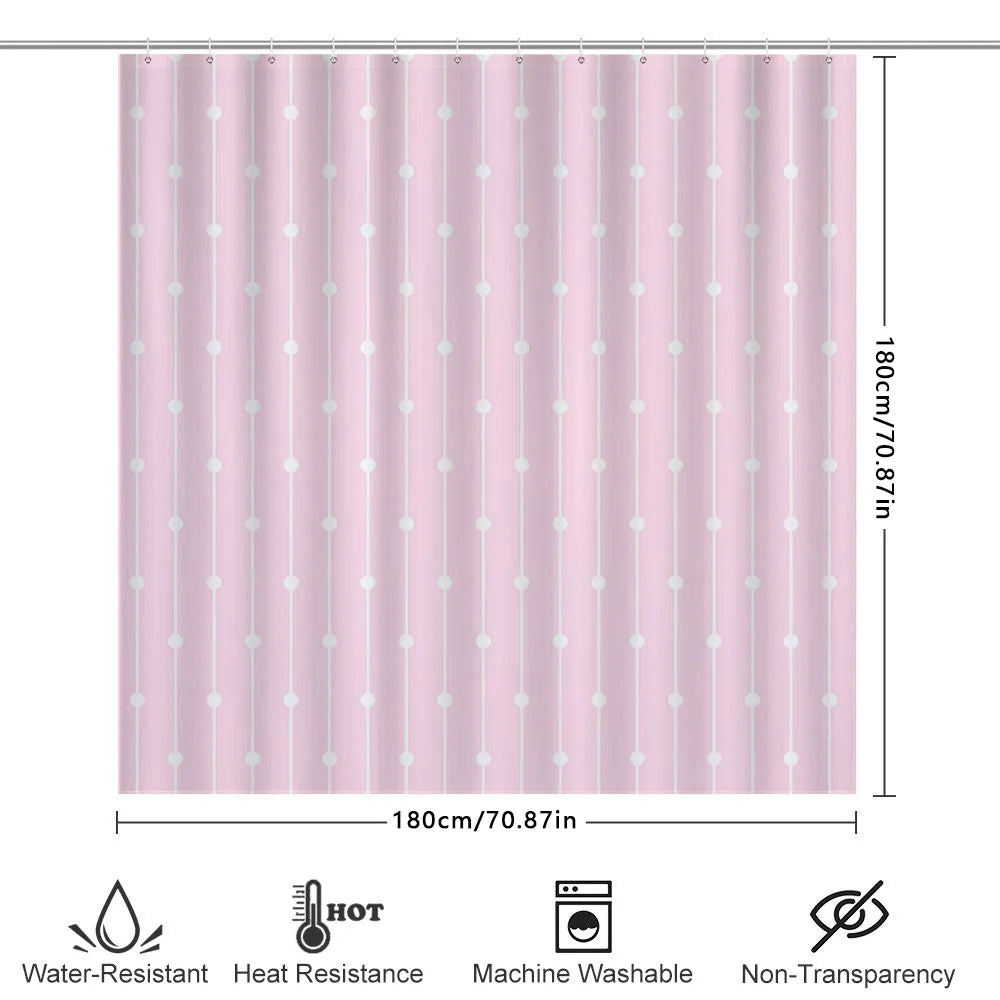 Shower Curtain with Pink Polka Dots: Perfect for Adding a Touch of Whimsy to Your Bathroom Decor