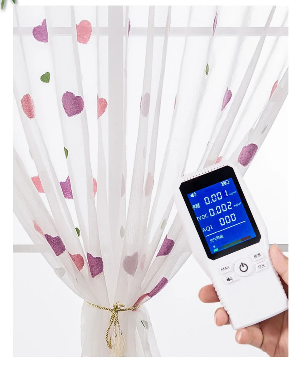 Lovely Cartoon 3D Pink Heart Embroidery Tulle For Girl Bedroom Cute Lovely Sheer Curtains Drapes