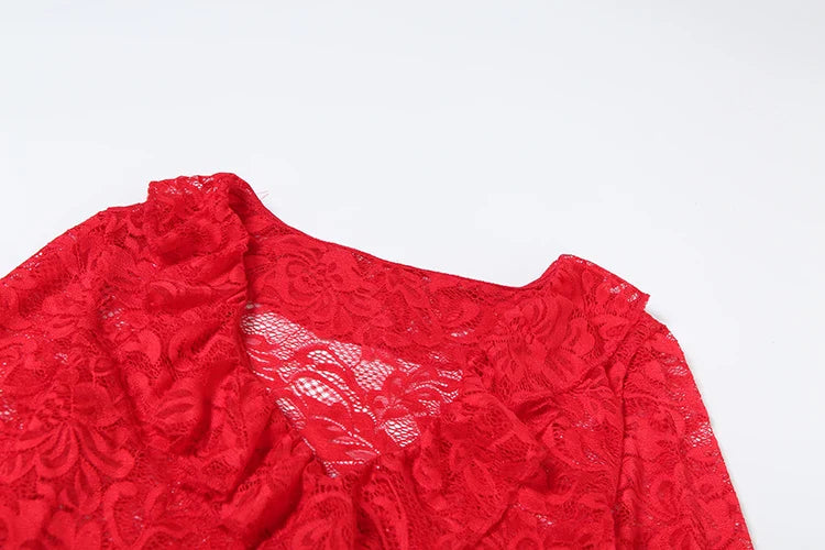 Jacquard Sexy Women 2 Piece Set Coquette Full Sleeve Ruffles Crop Tops+Bike Shorts Outfit