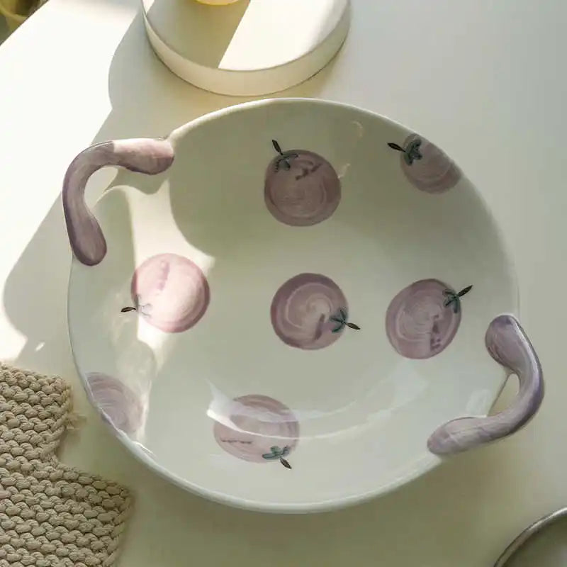 Cute Ceramic Handpaint Pattern Fruit Plate Salad Plate High Quality Plate