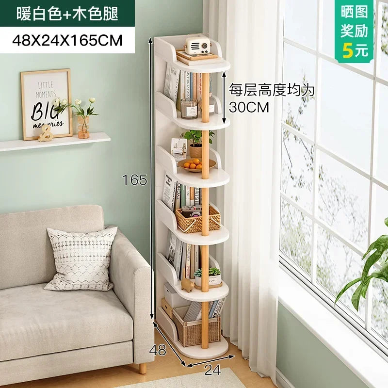 Side Table Ultra Narrow Book Shelf Creative Shelves Sofa Side Rack Bookcase