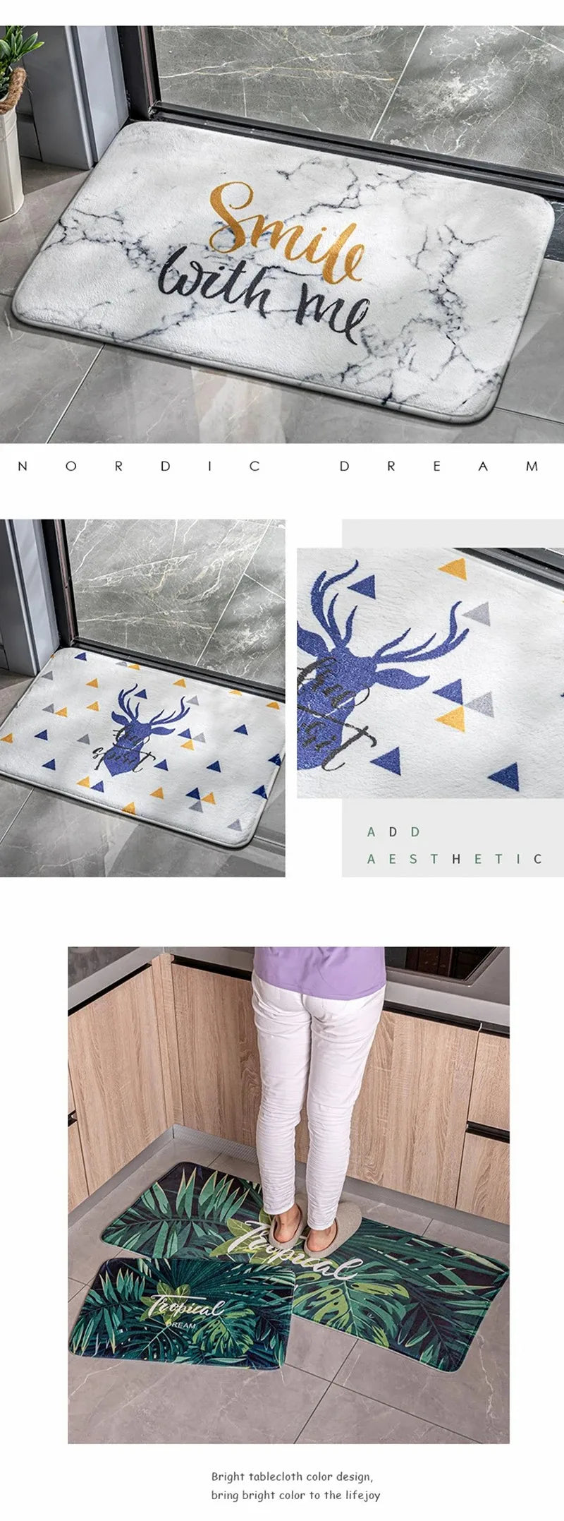 Kawaii My Melody Door Mat Entrance Doormat Non-slip Washable Kitchen Carpet Living Room Hallway Rugs Door Mats Bathroom Bath