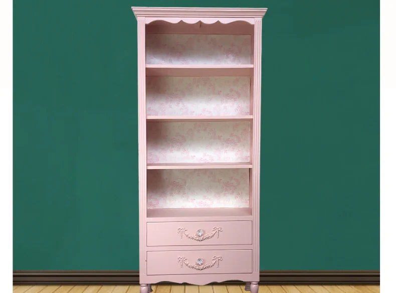 French Bookcase Bookshelf and Storage Shelf Modern Pastoral Hand Office Display Rack Display Cabinet Integrated Bookcase