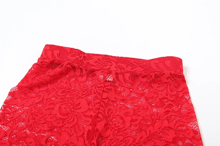 Jacquard Sexy Women 2 Piece Set Coquette Full Sleeve Ruffles Crop Tops+Bike Shorts Outfit