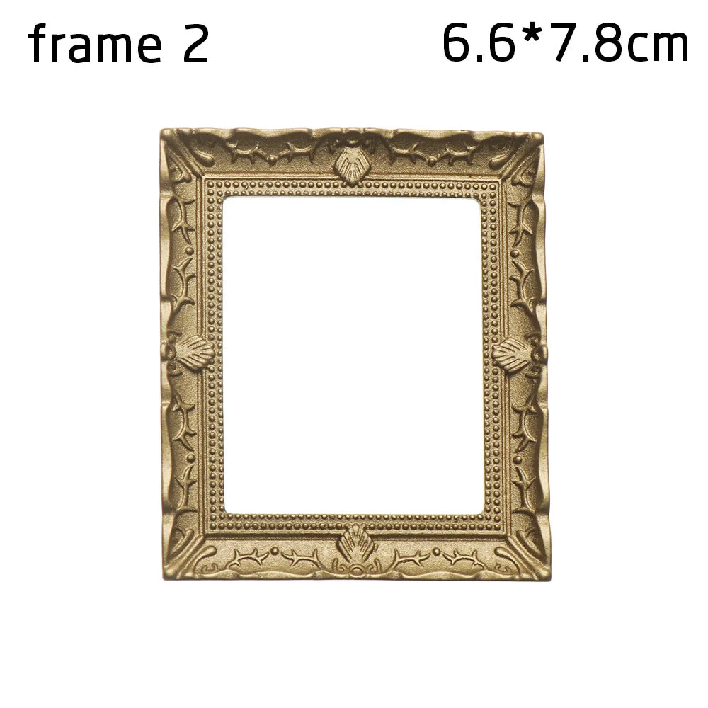 Mini Frames Doll House Plastic Vintage Miniature Mirror Accessories