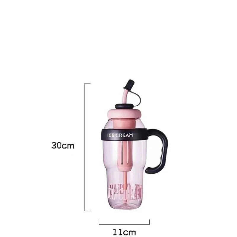 Sanrio Water Cup Hello Kitty  Anime Straw Cup Cartoon Cute Large Capacity Outdoor Activities Portable Tea Separation | 1300ML