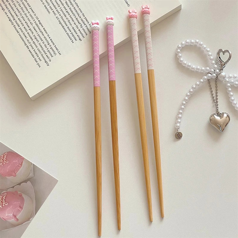 Kawaii Cute Bunny Wooden Style Chopsticks