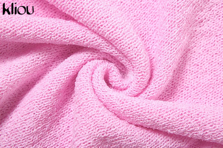 Knit Midi Pink Sweet Tanks Slim Dress