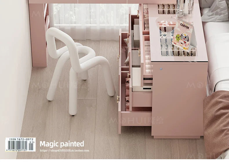 Room Dresser Makeup Bedroom Drawers Mirror Storage Cabinet Hairstyles Comfortable Illuminated Furniture