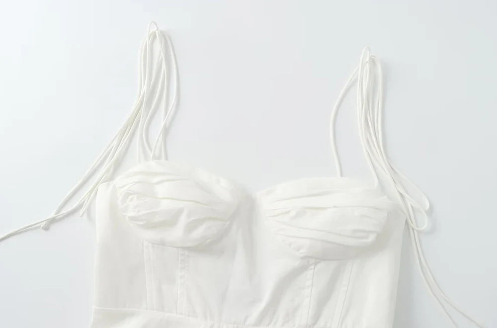 Lace String Asymmetric Bustier Tops for Women, Sweetheart Neck, Tied Thin Straps, Side Zipper, Female Camis, Sexy Fashion