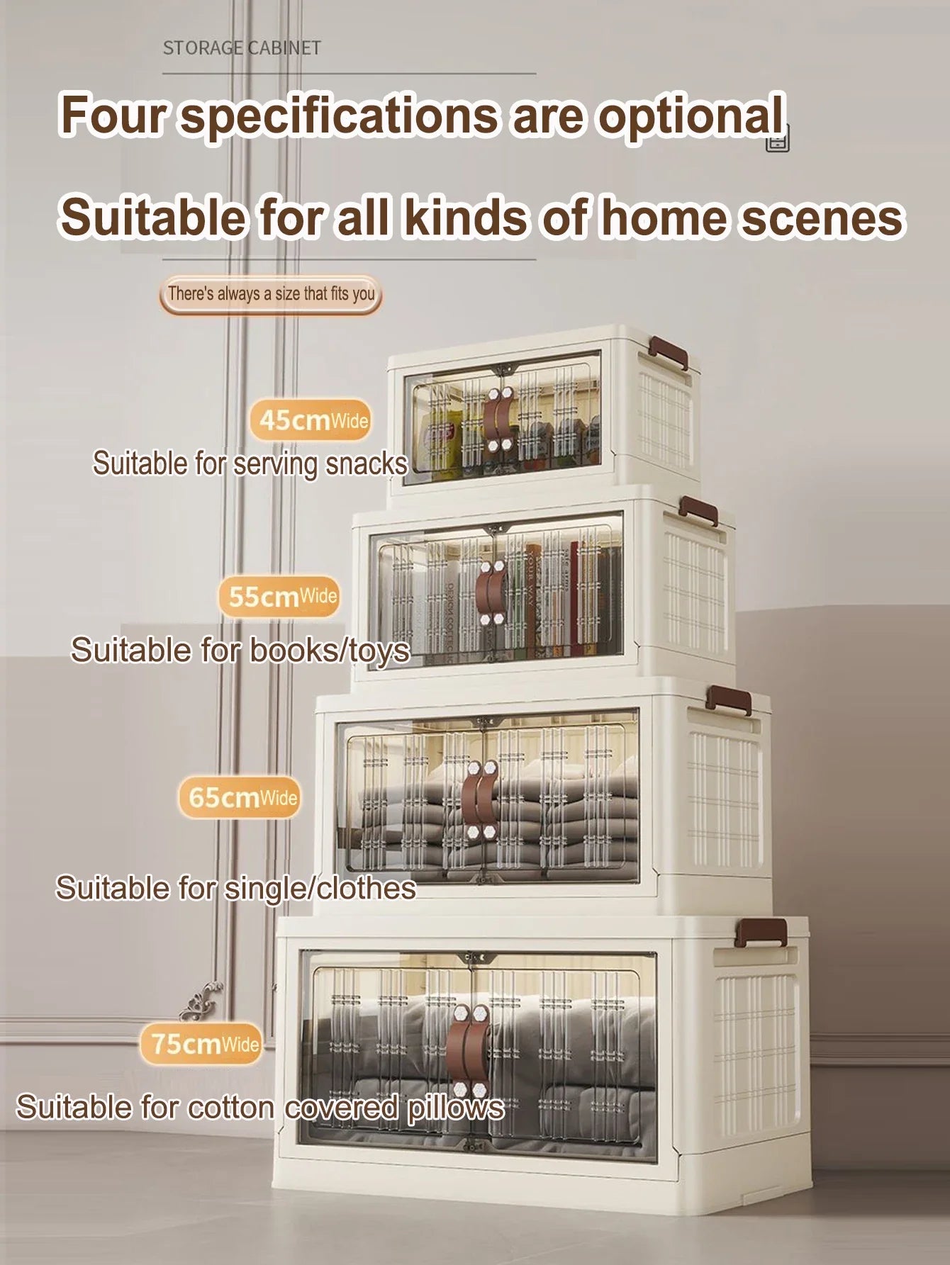 Large Capacity Multifunction Folding Storage Cabinet Dustproof Wardrobe Closet Organizer Easy-to-Install Storage Boxes