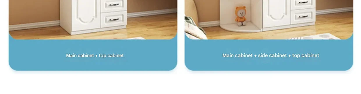 Two Door Wardrobe Clothing Organizer Korean Style Wooden Wardrobe - Heavy Duty