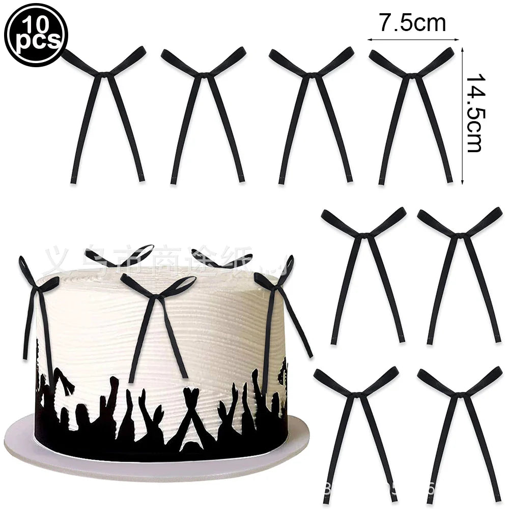 Pink Bow Paper Baking Cups Cupcake Wrappers Bow Cupcake Toppers