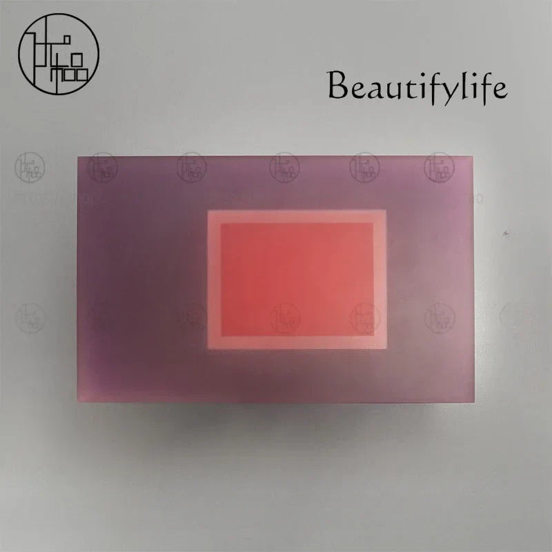 Luxury Creative Pink Rectangular Acrylic Coffee Table Modern Living Room Sofa Matte Corner Table