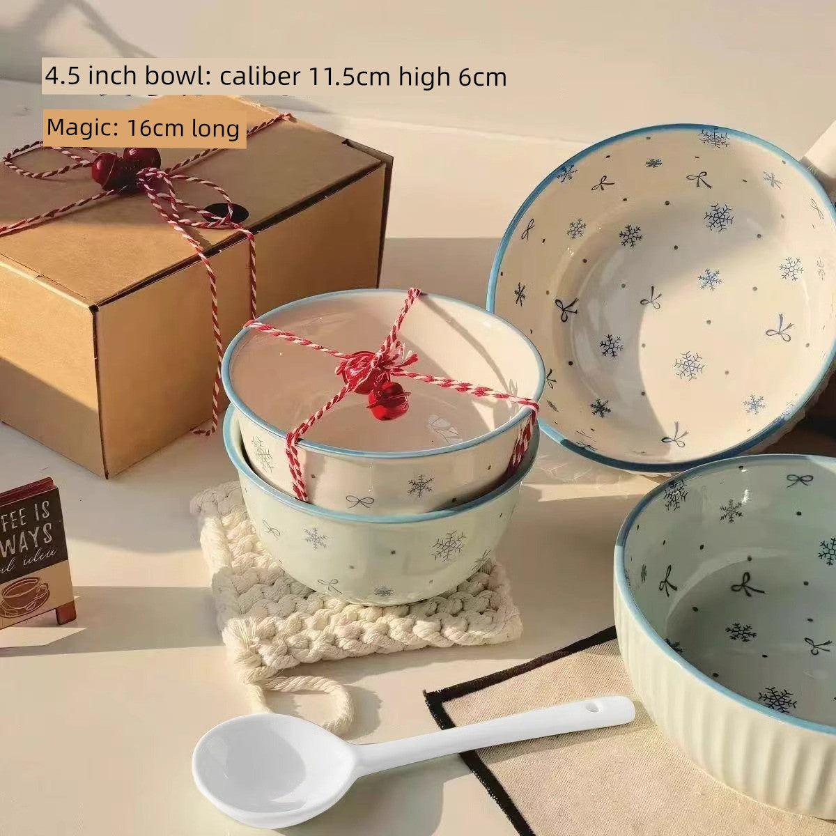 Ceramic Underglaze Color Bowl and Dish Tableware for One Person Bowl Spoon Bowl and Chopsticks