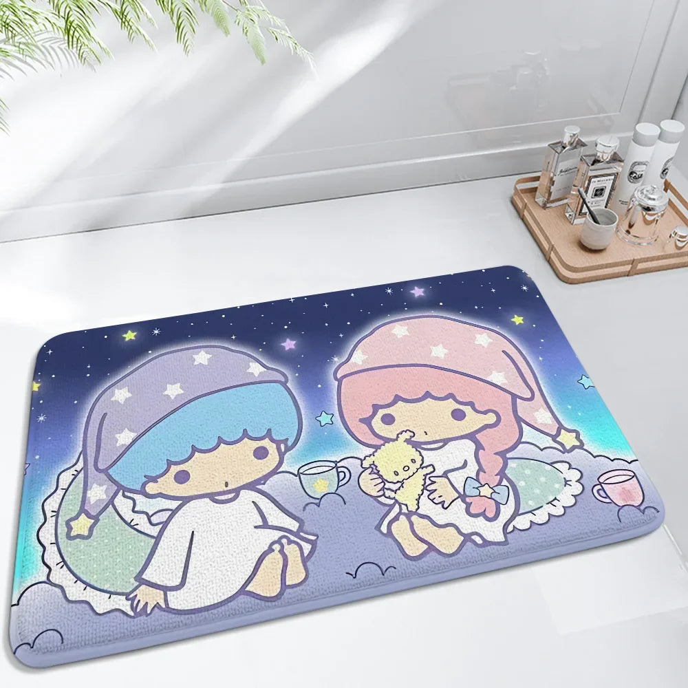 Cartoon Little Twin Stars KiKi Floor Mat For Living Room Sofa Floor Cushions Modern Soft Fluffy Home Rug