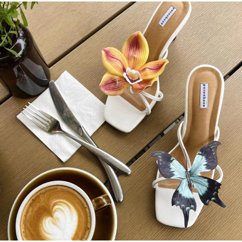 Summer Exquisite Butterfly Magnolia Flowers Holiday Casual Style Sandal