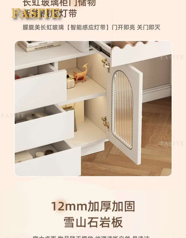 Modern Simple Makeup Table Household Bedroom Writing Desk Corner Desk Integrated Makeup Table