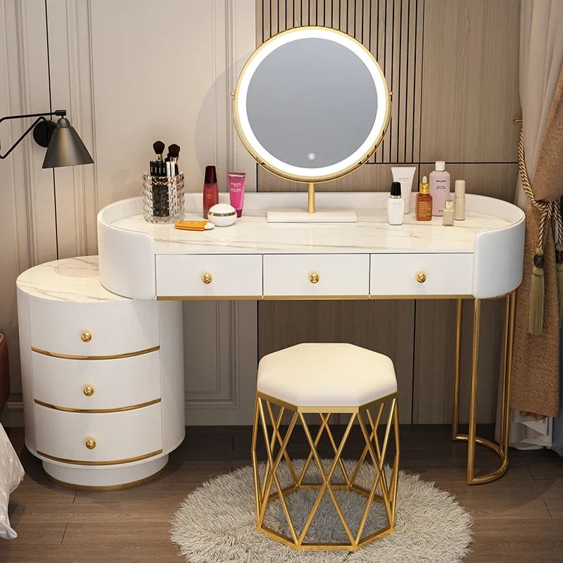 Vanity Table Women Luxury European Big Stool Study Dressing Table Organizer Home Furniture