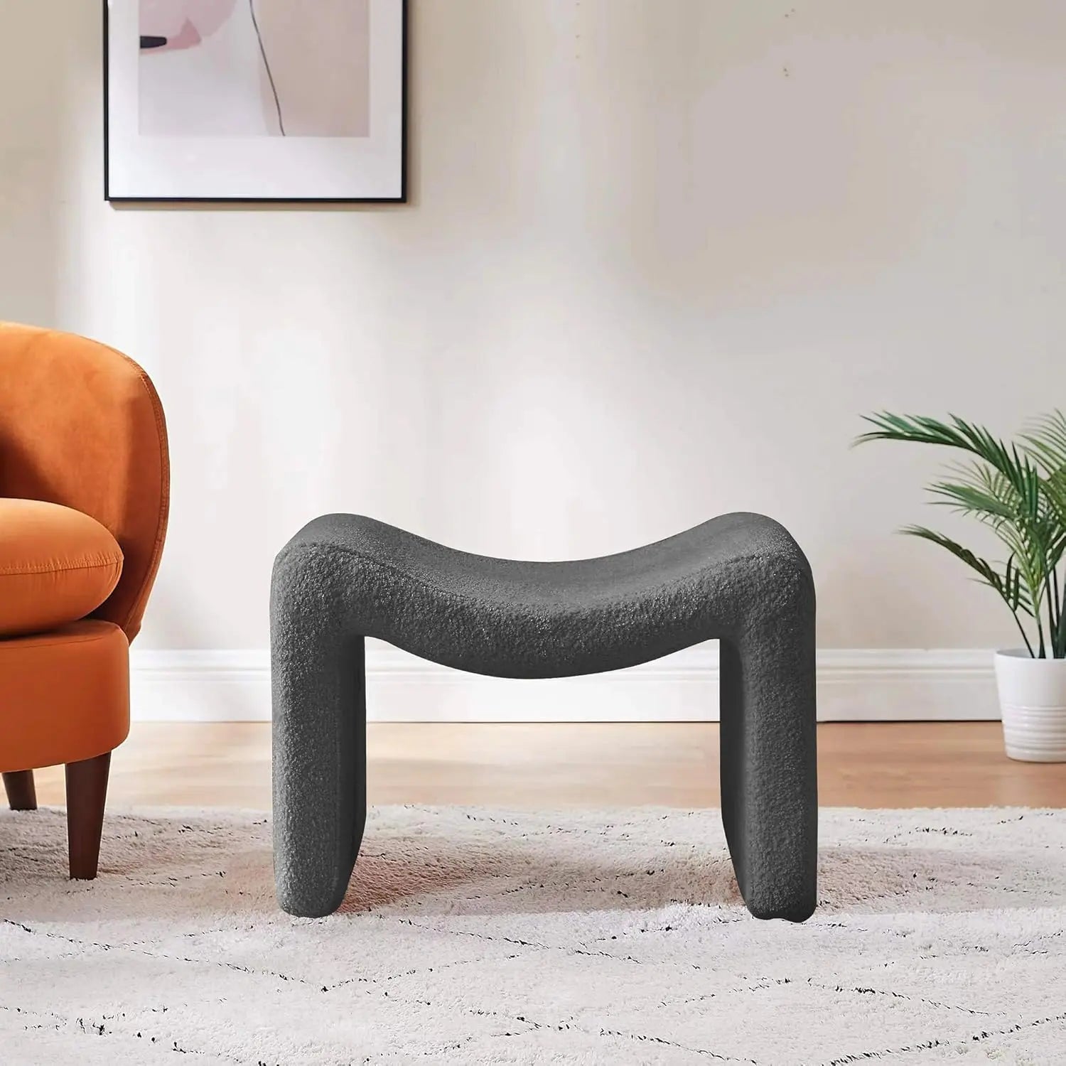 Luxury Small Footstool Ottoman, Multi-Functional Modern Foot Stool, Sofa Footrest Extra Seating for Living Room, Entryway, Hallways