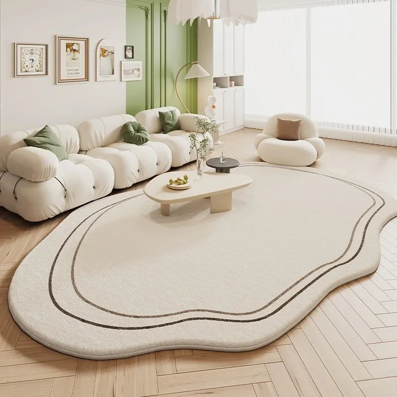 Imitation Cashmere Style Carpet Living Room Shaped Bedroom Irregular Bedside Rug
