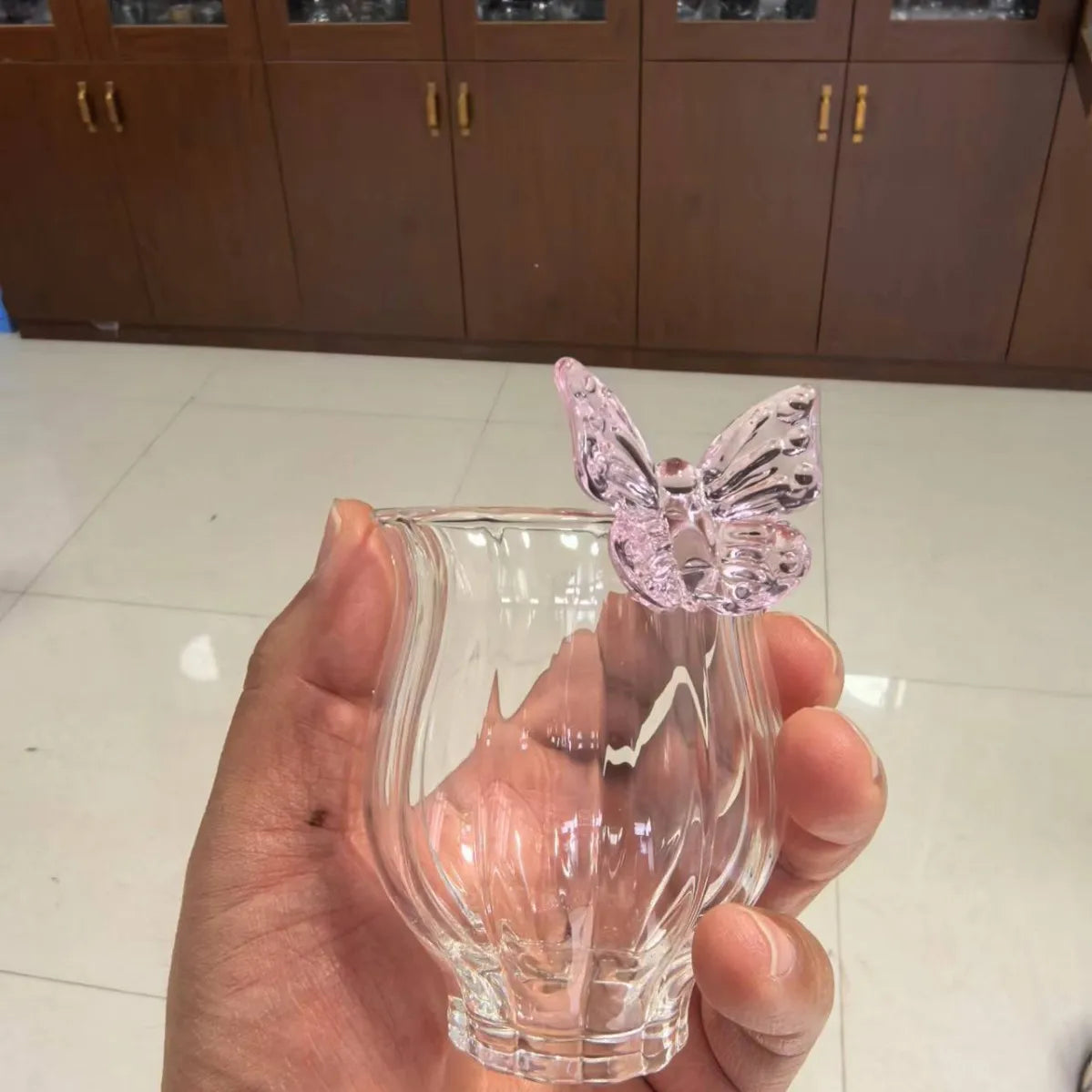 Glass Butterfly Cup Handmade Creative Transparent Tea Cup Heat-Resistant
