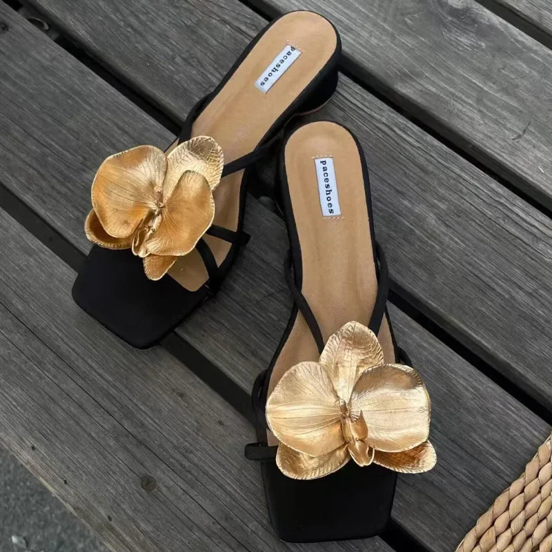 Summer Exquisite Butterfly Magnolia Flowers Holiday Casual Style Sandal