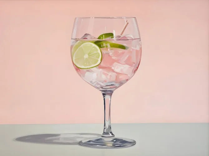 Pink Flower Cocktail Art Decor Canvas Printing Poster Pink Vintage Painting Aesthetic Wall Decor