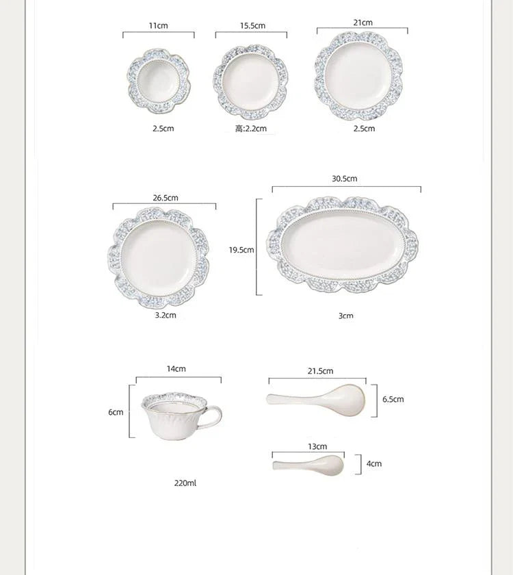 Vintage Ceramic Niche Design Afternoon Teacup with Dessert Plate