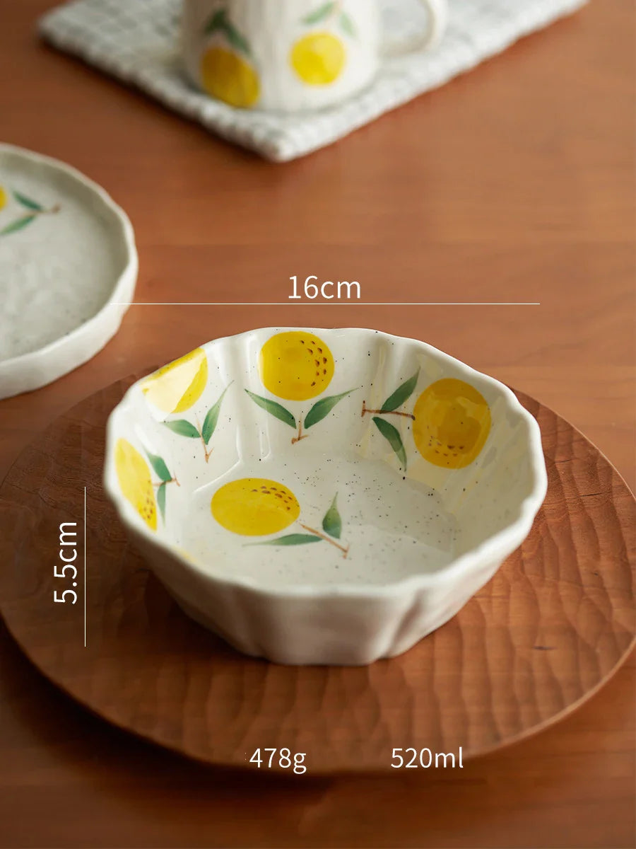 Hand-painted Fruit Pattern Ceramic Plate