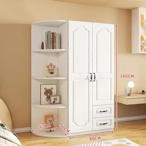 Two Door Wardrobe Clothing Organizer Style Wooden Wardrobe Summer Heavy Duty