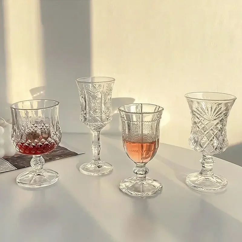 Heat Resistant 10 Styles Goblet Wine Champagne Mug High Color Glass