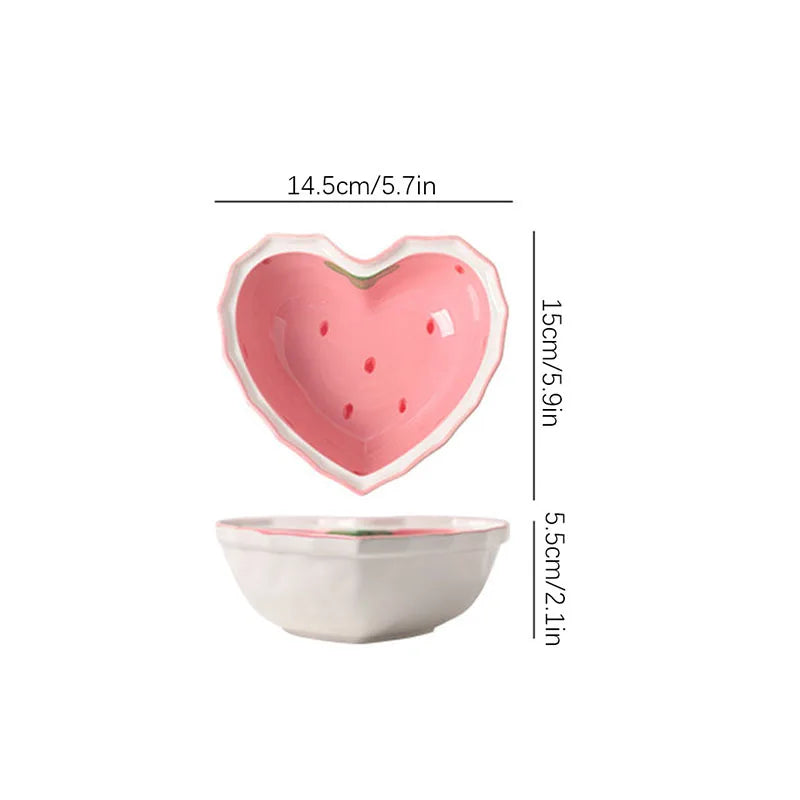 Strawberry Bowl Spoon Plate Set